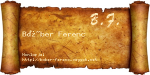 Báber Ferenc névjegykártya